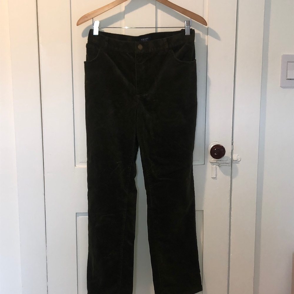 straight cut corduroy pants in green